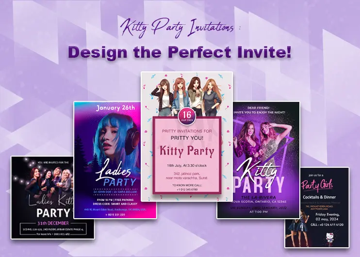 Unique Customizable Invitations for Kitty Party